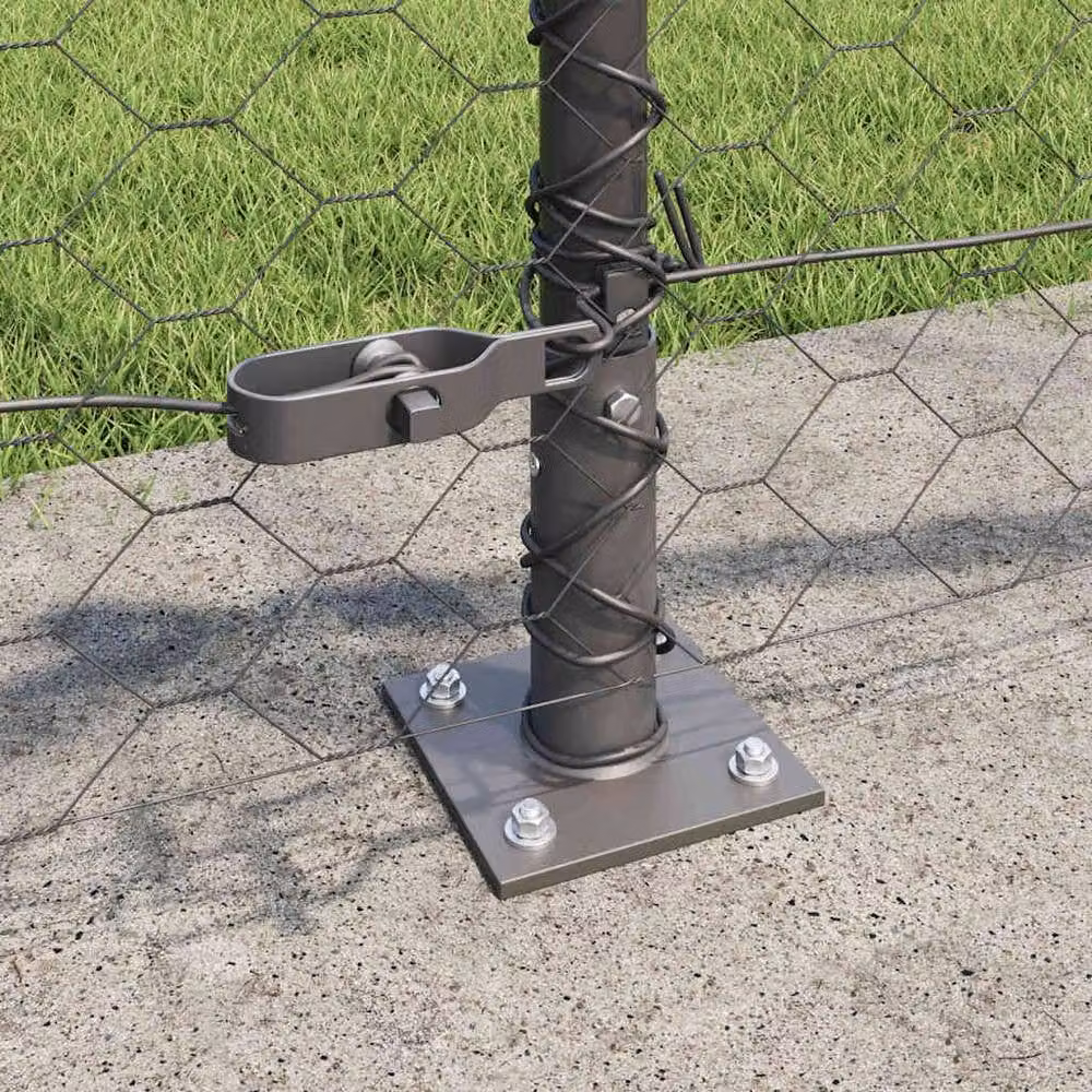 Berkfield Home Grey Steel Hexagon Fence, 0.4 x 100 m – 3
