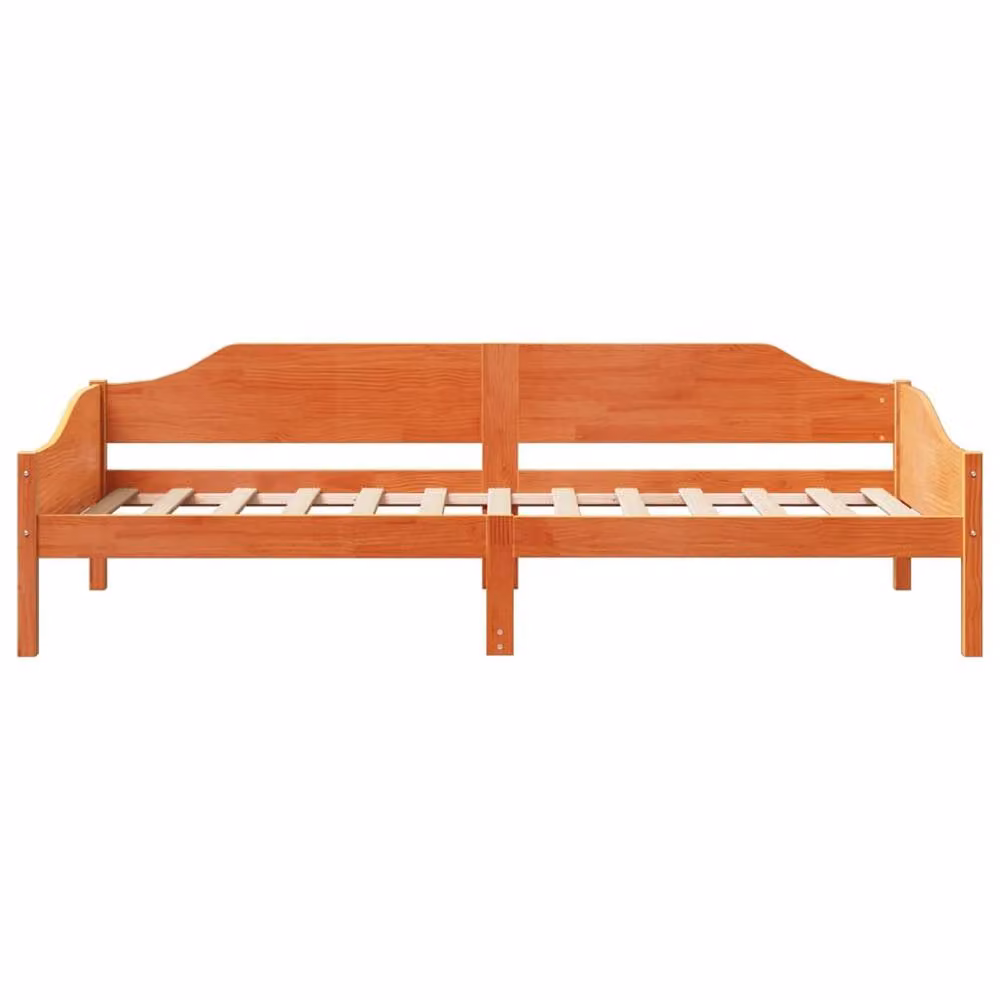 Berkfield Home Modern Single Solid Wood Bed Frame in Waxed Brown, W/D/H: 90 x 190 cm – 3