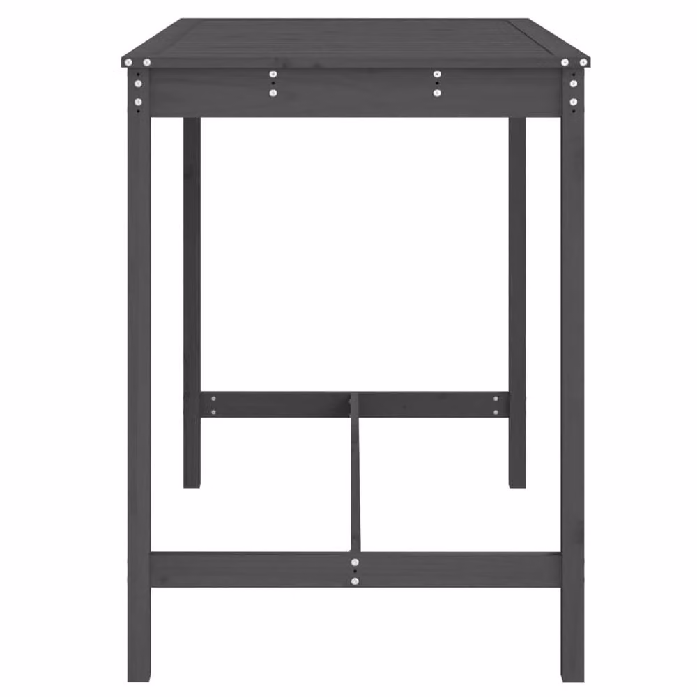 Berkfield Home Grey Rustic Solid Pine Garden Table W/D/H: 121 x 82.5 x 110 cm – 5