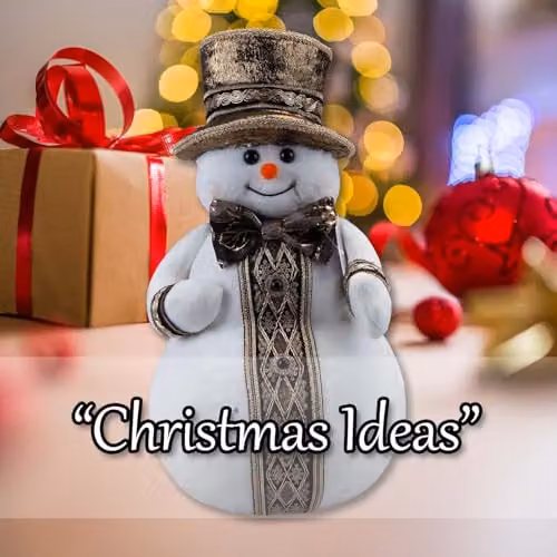 VFM e-Store Christmas Snowman Decoration in White and Gold, H 39 cm x W 20 cm – 5