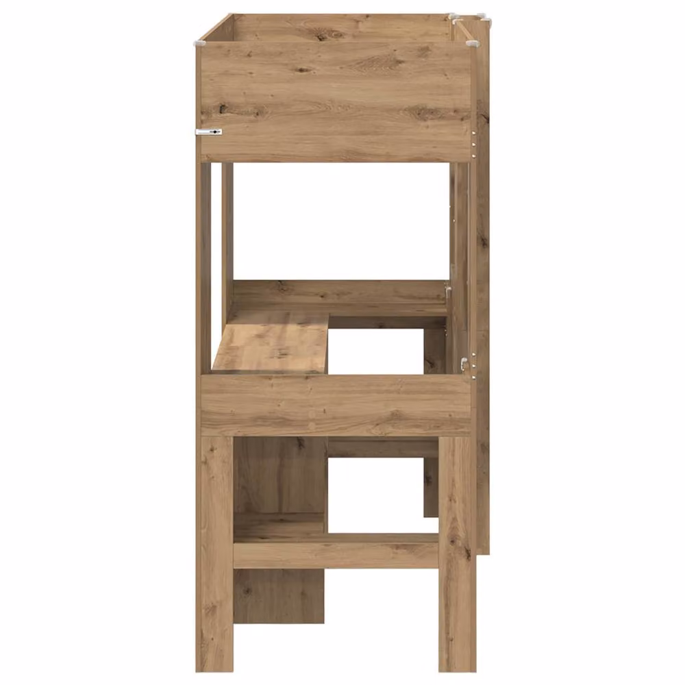 Berkfield Home Loft Bed Frame with Desk and Shelf in Artisan Oak Brown, W/D/H: 190 x 75 x 75 cm – 3