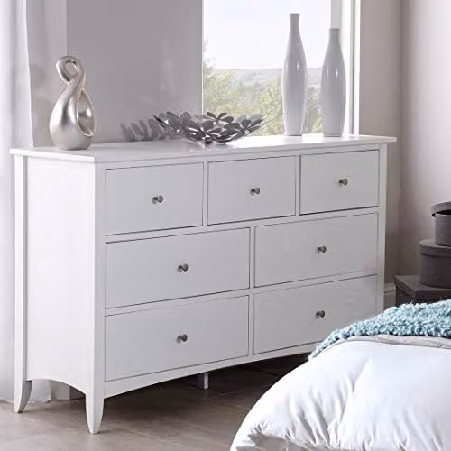 Statement Furniture Edward Hopper 7 Drawer Chest in White with Dovetail Joints and Metal Runners – 4