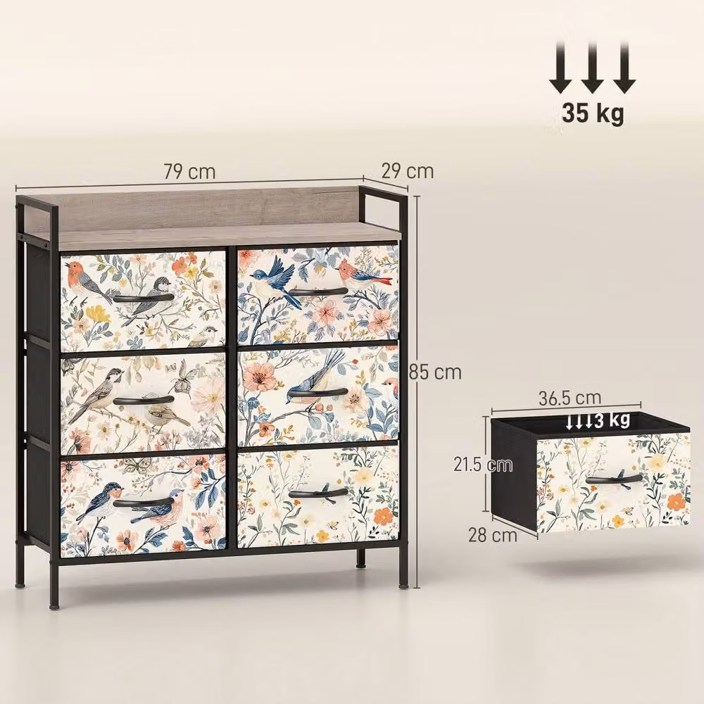 Wyld Haus Tonona 6 Drawer White Fabric Chest – 4