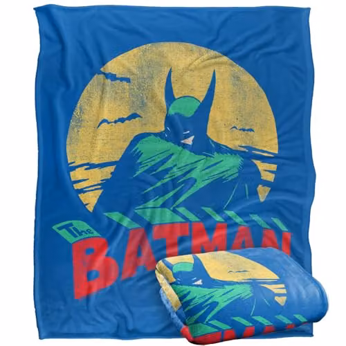Warner Bros. Batman Pale Moonlight Super Soft Fleece Throw Blanket, Multicolour, W: 127.0 cm x L: 152.4 cm
