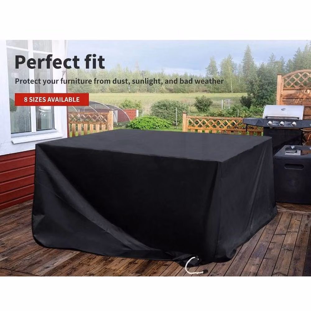 Kelvenix Black Polyester Outdoor Garden Furniture Cover, W/D/H: 213 x 132 x 74 cm – 5