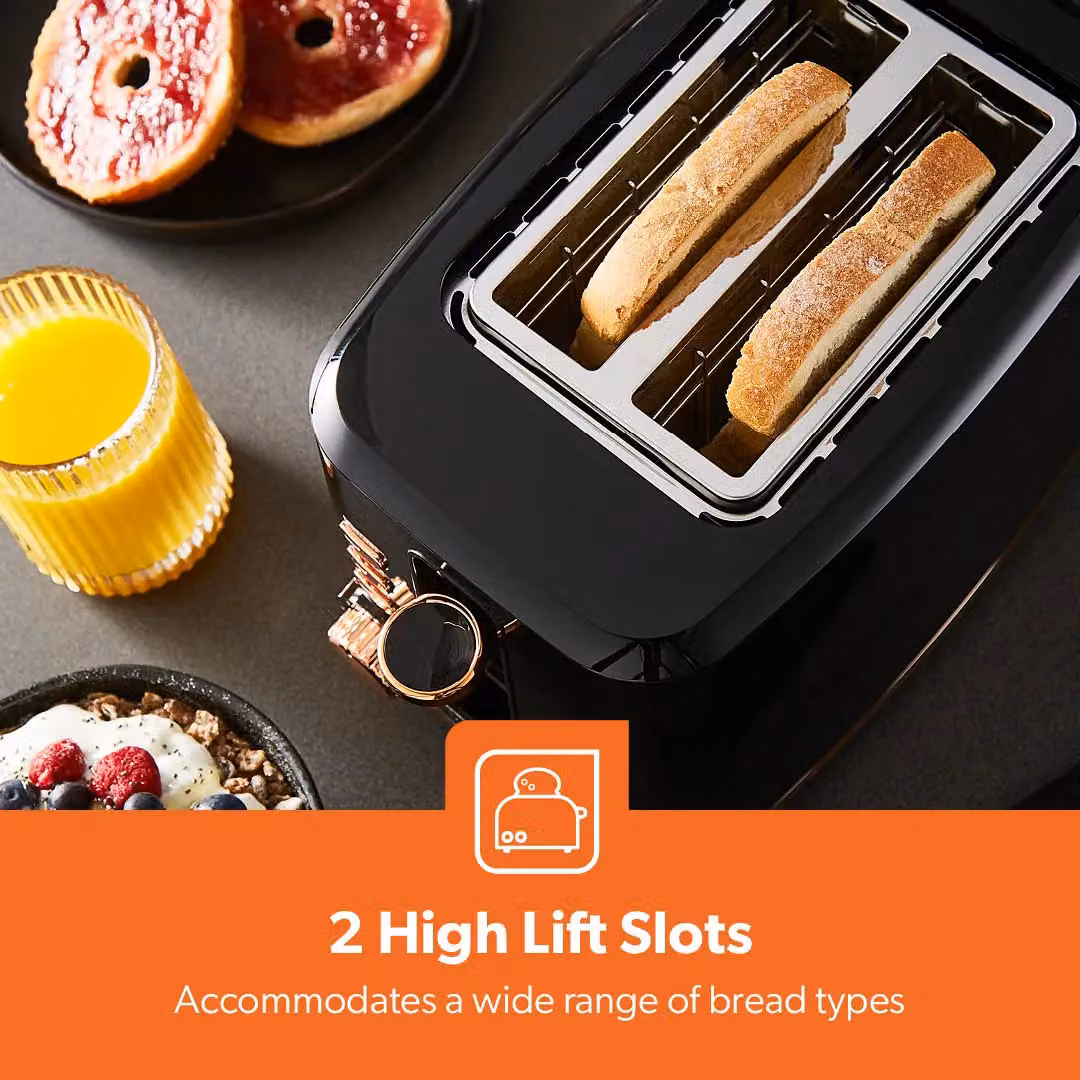 Geepas Aurora 2 Slice Bread Toaster in Black – 3
