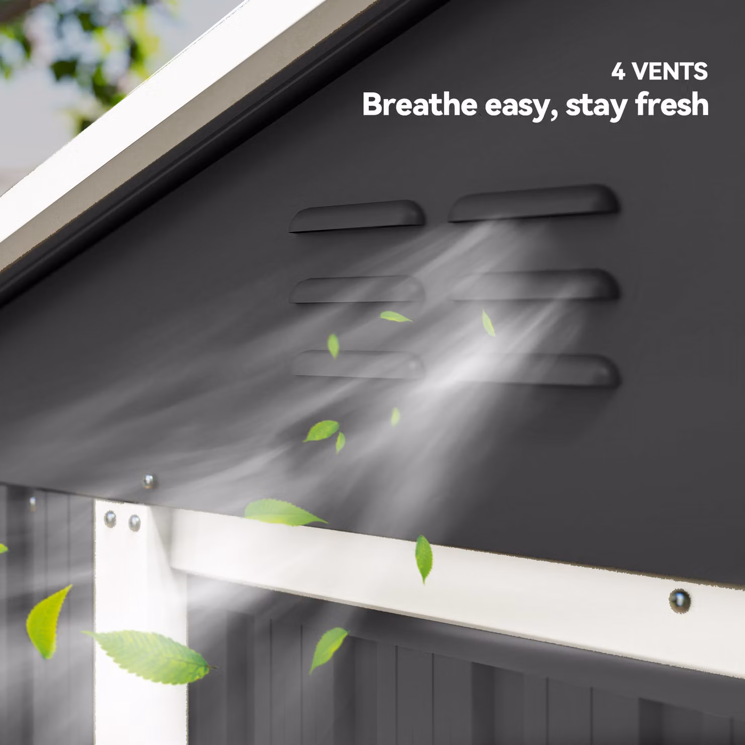 Outsunny Metal Garden Storage Shed in Dark Grey with Sliding Doors and Side Vent – 7