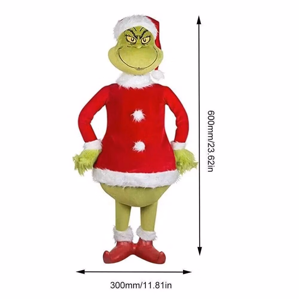 SPETLEK Christmas Grinch Soft Plush Doll in Red and Green, Height: 60 cm – 2