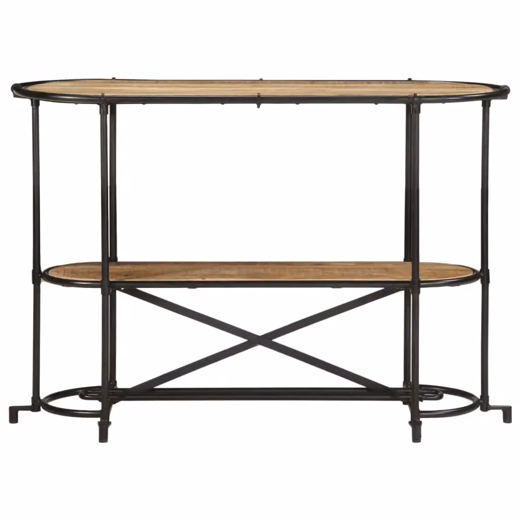Berkfield Home Industrial Mango Wood Console Table in Brown, W/D/H: 110 x 42 x 76 cm – 2