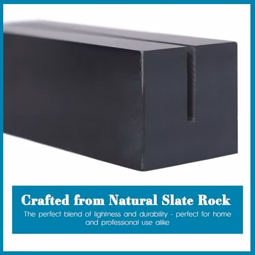 Argon Tableware Natural Slate Sign Holder in Grey or Black, 9 cm – 3