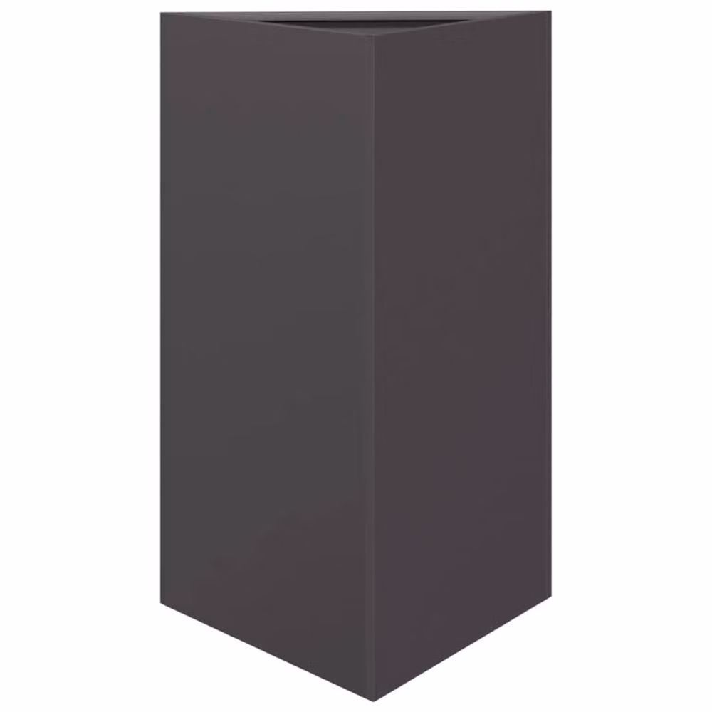 Berkfield Home Durable Triangular Steel Garden Planter, Black, W: 50 cm, D: 43 cm, H: 75 cm – 3