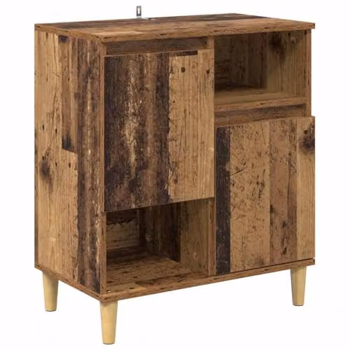vidaXL Set of 3 Modern Sideboards in Brown Old Wood, W/D/H: 60 x 35 x 70 cm – 4