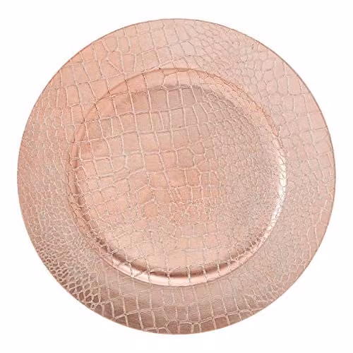 Premier Housewares Rose Gold Pebble Effect Melamine Serving Platter, W: 33 cm, D: 33 cm, H: 0.34 cm