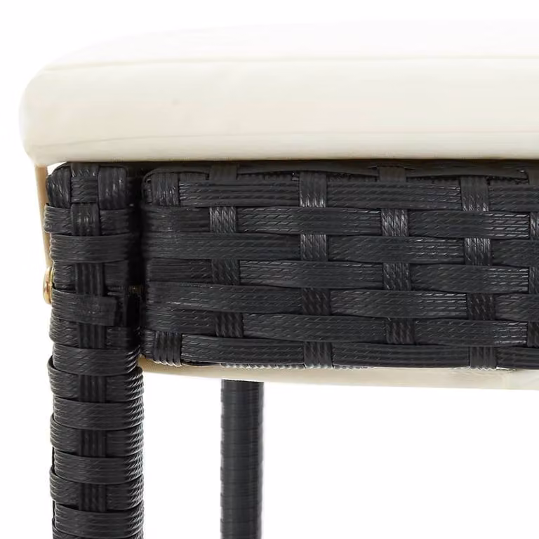 Berkfield Home 5 Piece Modern Poly Rattan Garden Bar Set with Cushions in Black