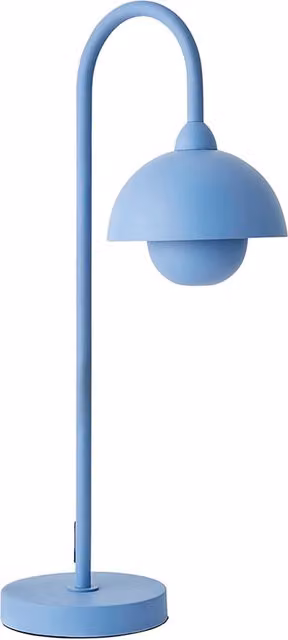 Tilly Pastel Metal Arch Table Lamp with Blue Dome Shade