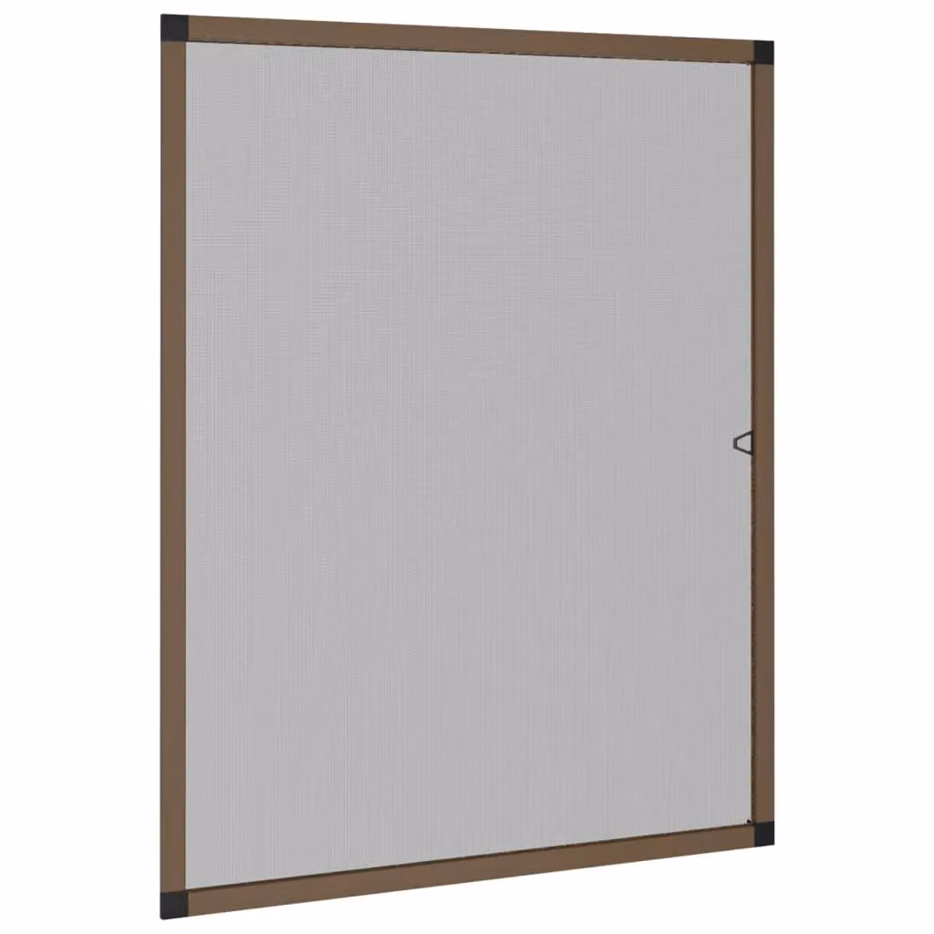 Berkfield Home Brown Fibreglass Insect Screen for Windows with Aluminium Frame, W: 80 cm, H: 100 cm – 2