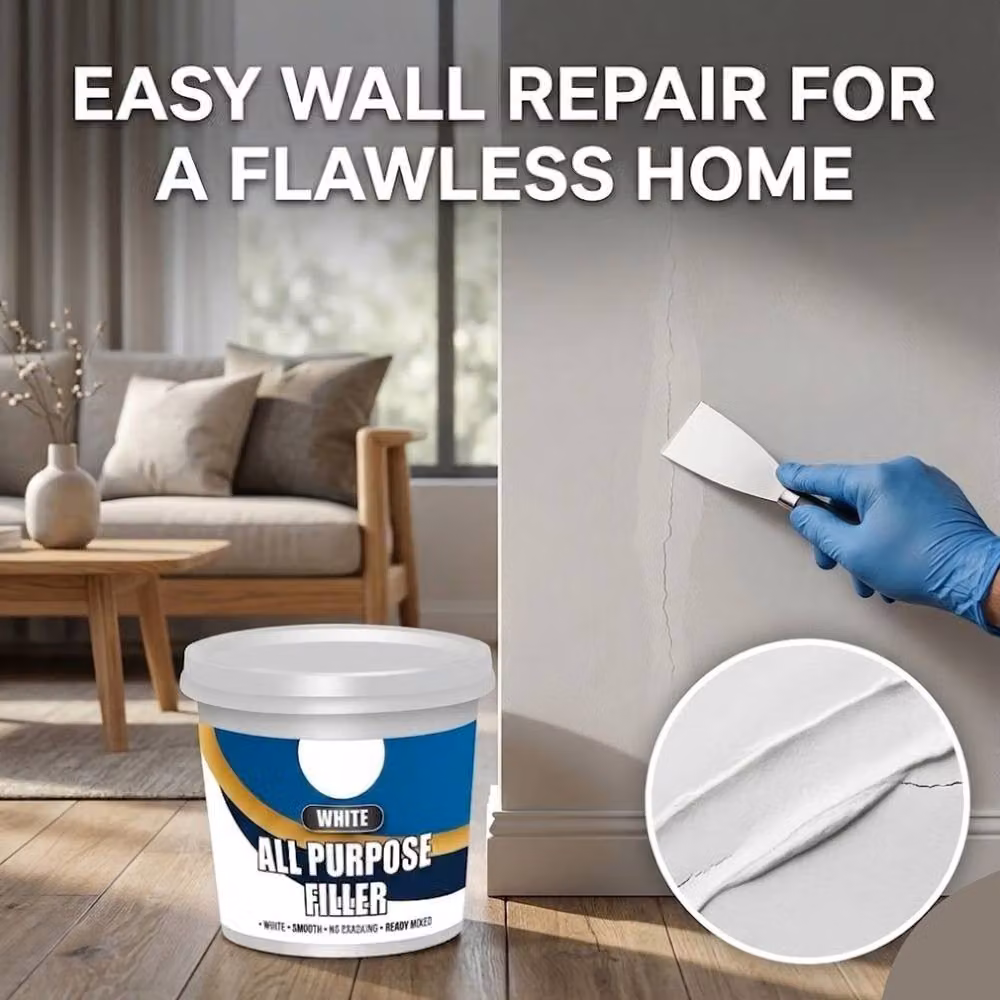 Bedsland All Purpose Wall Crack Repair Filler with Smooth Finish, White, 500g – 3