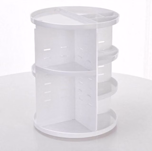 KORVIXA Rotating Makeup Storage Box in White, Width: 90 cm
