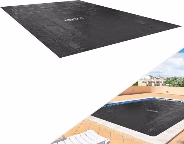 AREBOS Black Rectangular Thermal Solar Film Pool Cover, Width: 5.49 m