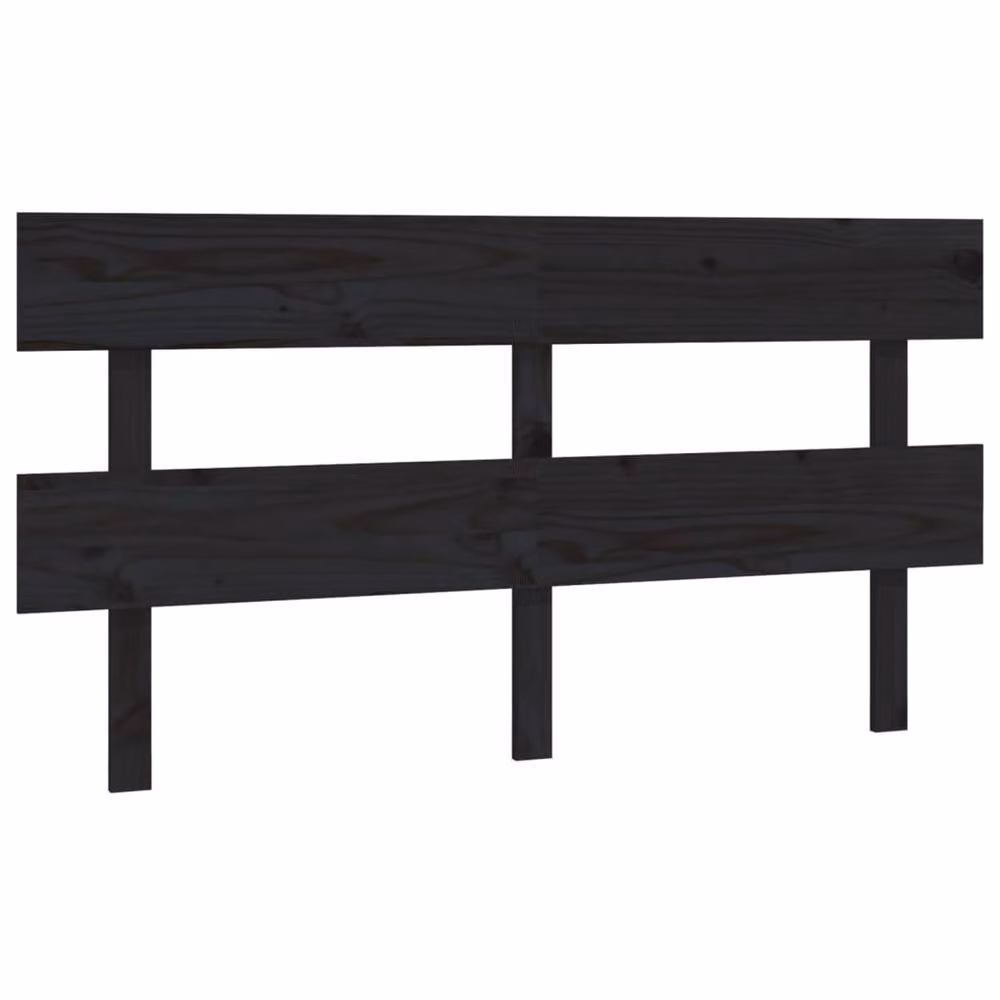 Berkfield Home Beautiful Bed Headboard in Black Solid Pine Wood, W: 164 cm, D: 3 cm, H: 81 cm – 3