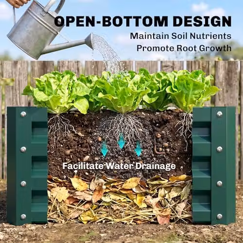 Outsunny Set of 2 Green Steel Raised Garden Beds, W/D/H: 60 x 60 x 30.5 cm – 3