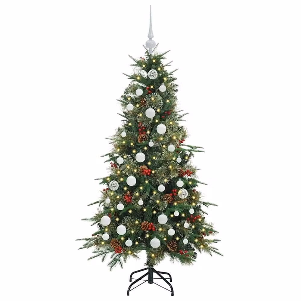Berkfield Home Green Artificial Hinged Christmas Tree, Height: 150 cm – 3