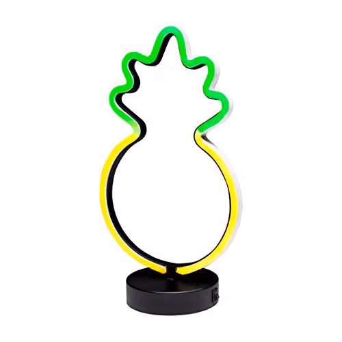 Global Gizmos LED Neon Pineapple Table Lamp in Green and Yellow, 30 cm – 3