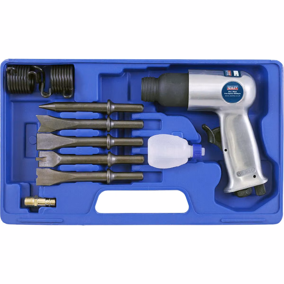 Loops Medium Stroke Air Hammer and Chisel Kit in Blue with Storage Case – 3