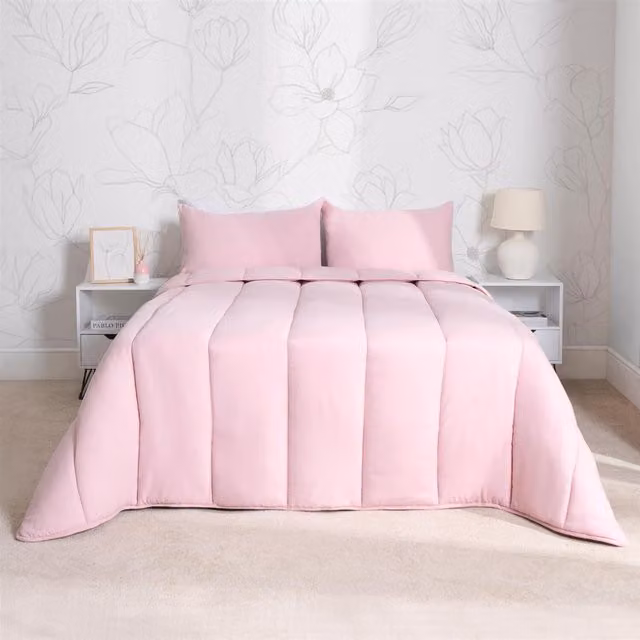 OHS Pink 10.5 Tog Hollow Fibre Duvet and Pillowcase Set