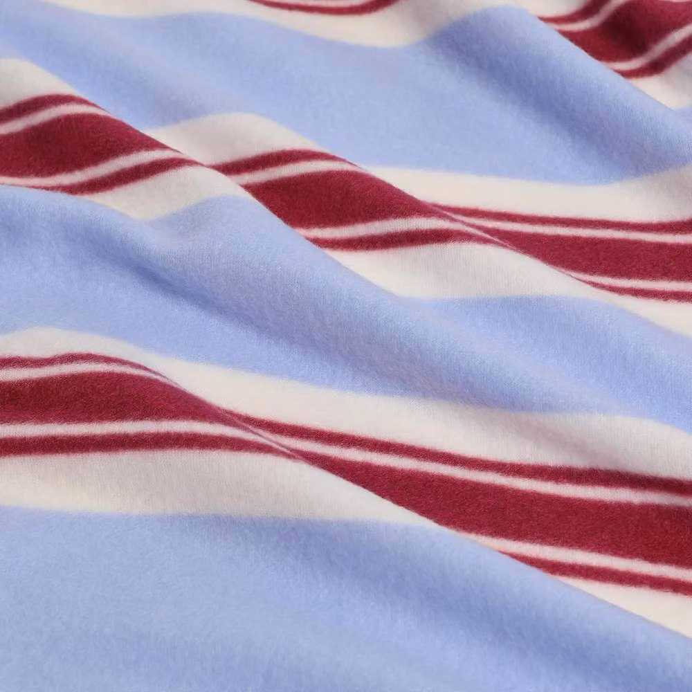 OHS Vintage Striped Polar Fleece Throw Blanket, Blue Multicolour, W: 120 cm, D: 150 cm – 3