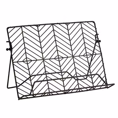 Premier Housewares Black Metal Freestanding Cook Book Stand, W/D/H: 30.0 x 16.0 x 20.0 cm
