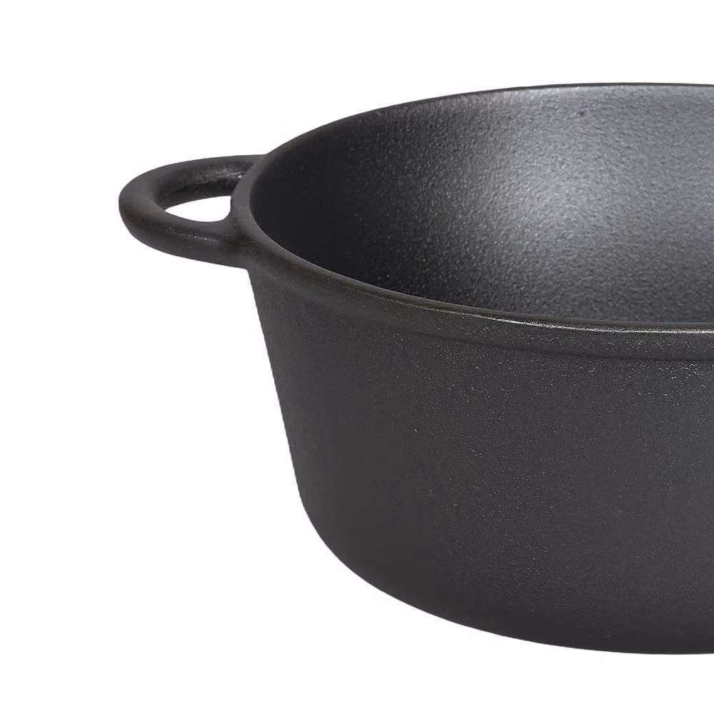 Toque Black Cast Iron Dutch Oven Casserole Dish with Lid – 6
