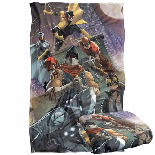 Warner Bros. Batman Incorporated Team Silky Touch Super Soft Fleece Throw Blanket, Multicolour, W: 91.44 cm x L: 147 cm