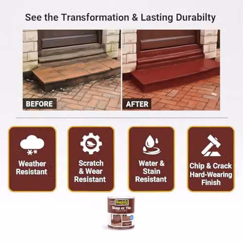 Rustins Quick Dry Step and Tile Paint High Gloss Red 500 ml – 3