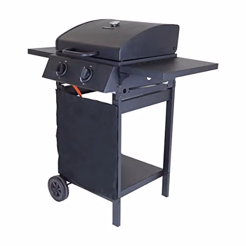 Charles Bentley 2 Burner Gas BBQ Grill in Steel, Silver and Black, 7.2kW, W: 101 cm, D: 96.5 cm – 3
