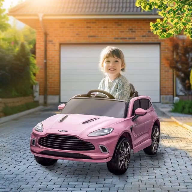 AIYAPLAY Aston Martin DBX Licensed 12V Kids Ride on Electric Car, Pink