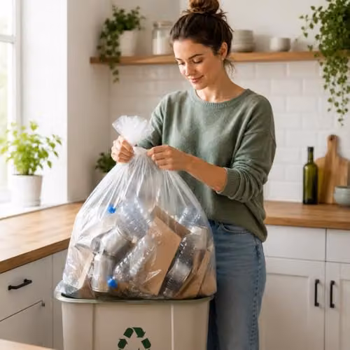 EcoBag Heavy Duty Bin Liners, 100L, 100 Pack, White/Transparent, W: 73.6 cm, H: 96.5 cm – 6