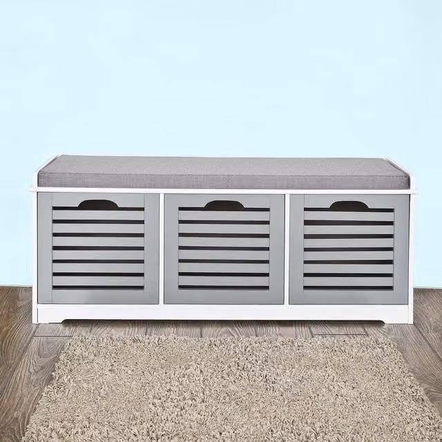 SoBuy Modern Grey Fabric Hallway Shoe Bench