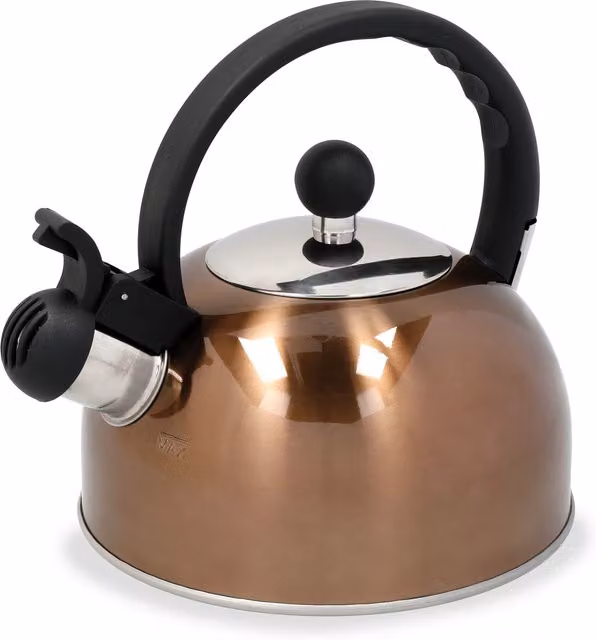 La Cafetire Whistling Kettle in Orange and Copper