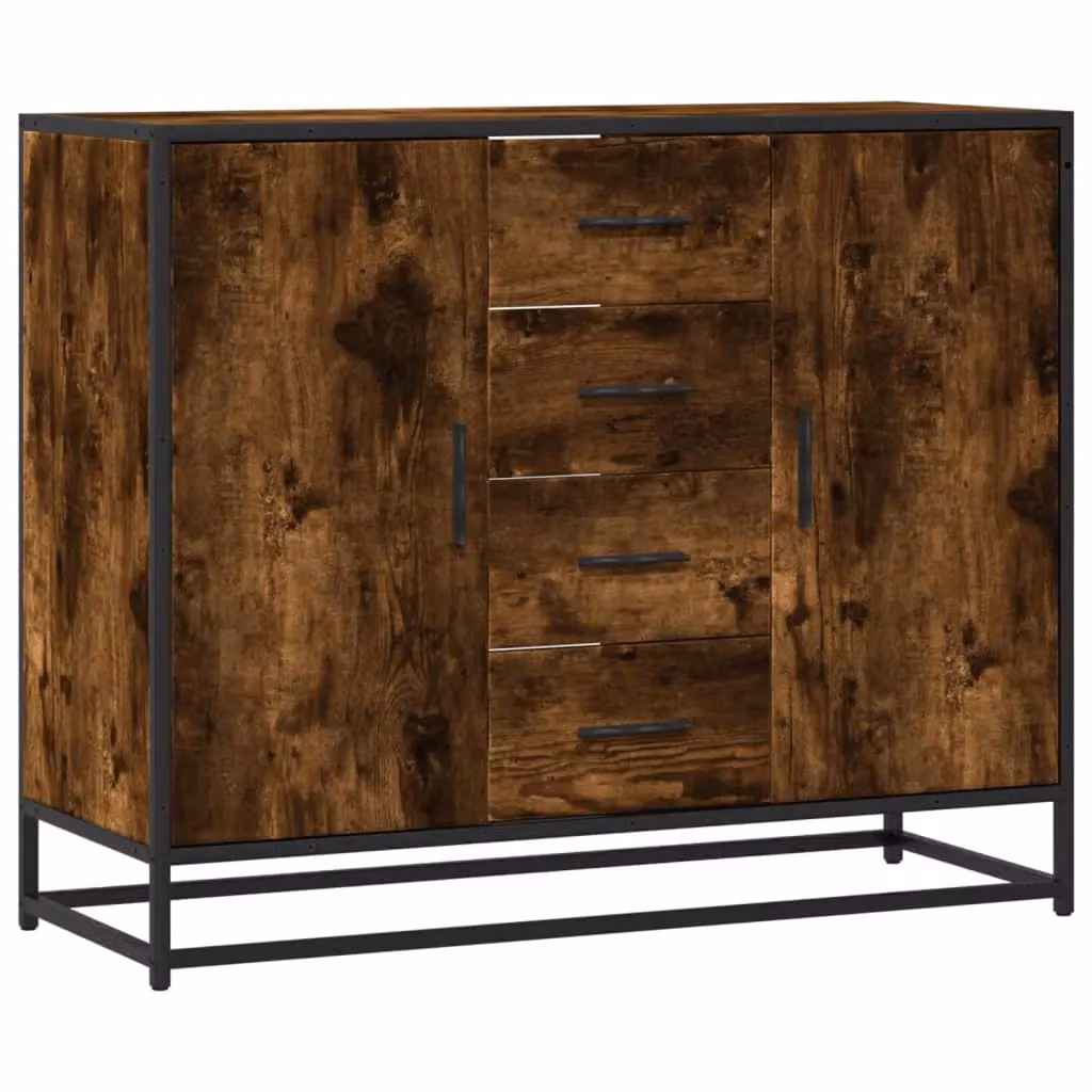 Berkfield Home Smoked Oak Sideboard in Brown, W/D/H: 92 x 35 x 76 cm – 2