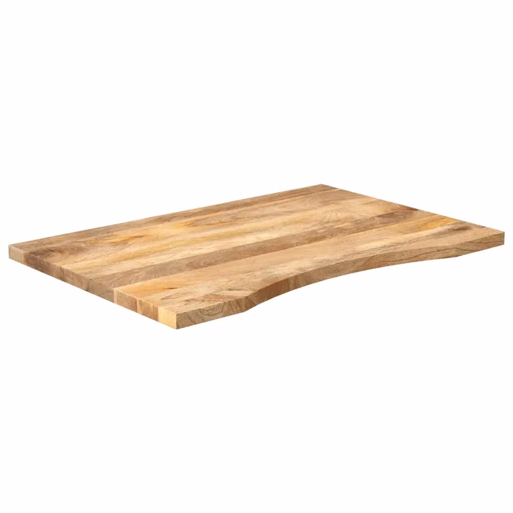 Berkfield Home Curved Solid Mango Wood Desk Top in Brown, W: 90 cm, D: 50 cm, H: 2.5 cm – 2