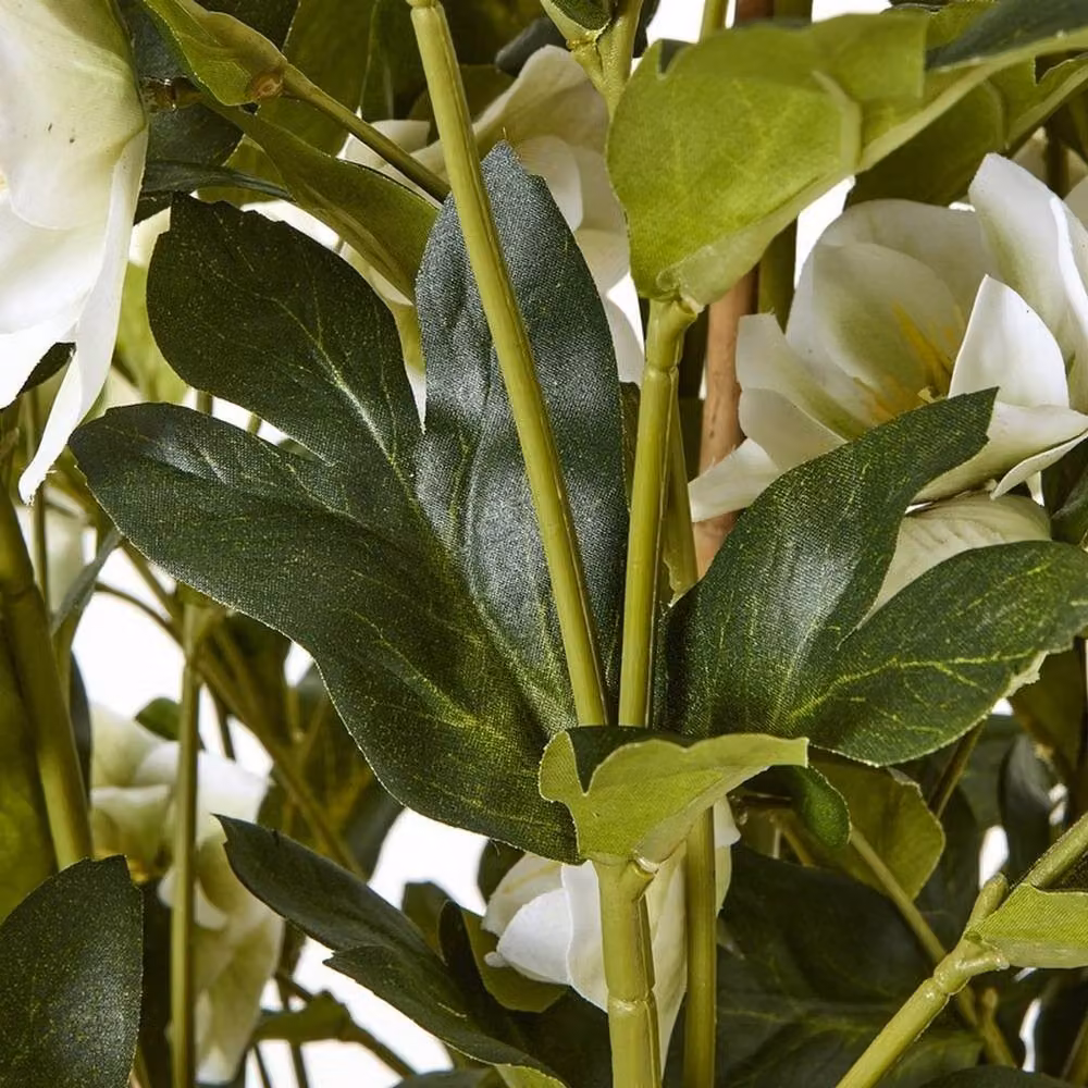Lemon Pavilion Furniture and Decor Large Hellebore in Pot, Plastic, White/Grey, W: 52 cm, D: 52 cm, H: 85 cm – 3