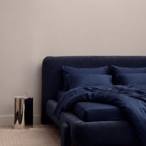 Bedable Cotton Sateen Pillowcase Pair, Blue, W/D/H: 50 x 75 cm – 1