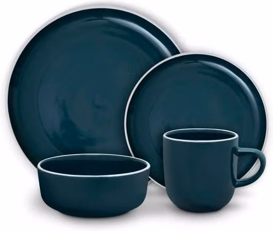 Barbary & Oak Nattura 16 Piece Stoneware Dinner Set in Petrol – 1