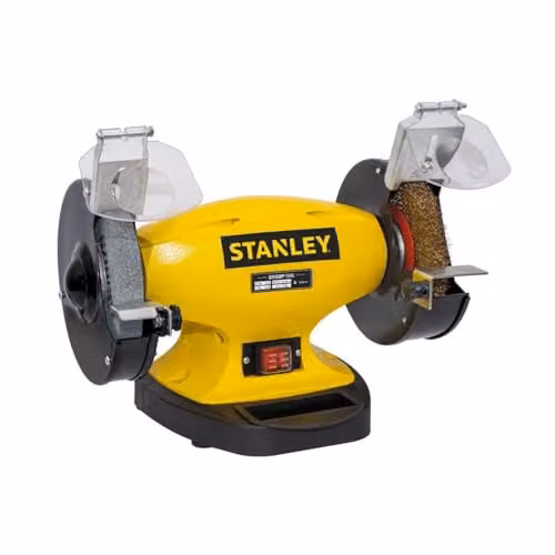 Stanley Bench Grinder in Yellow with 330W Motor, 1 Grinding Wheel and 1 Wire Wheel – 1