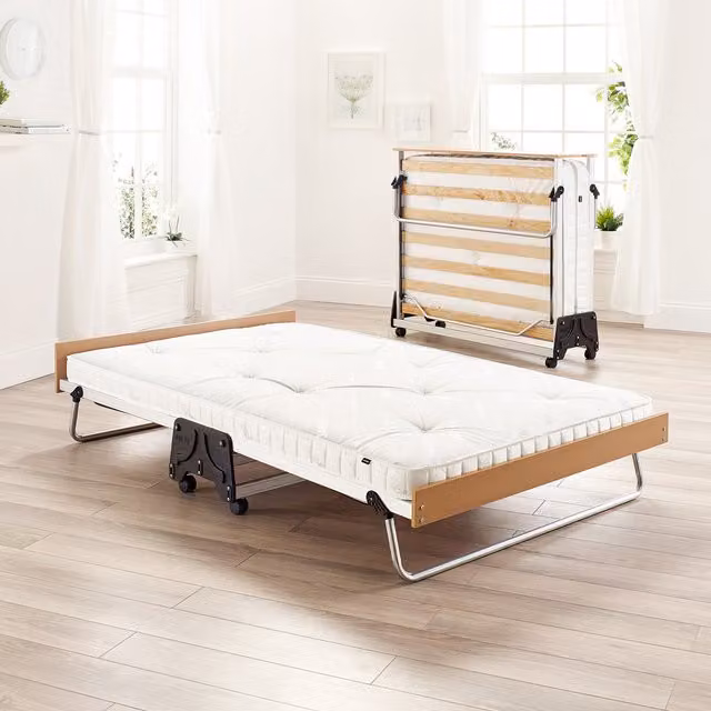Jay-Be Folding J-Bed with Anti-Allergy Pocket Sprung Mattress, Small Double, Black, W/D/H: 120 x 200 cm