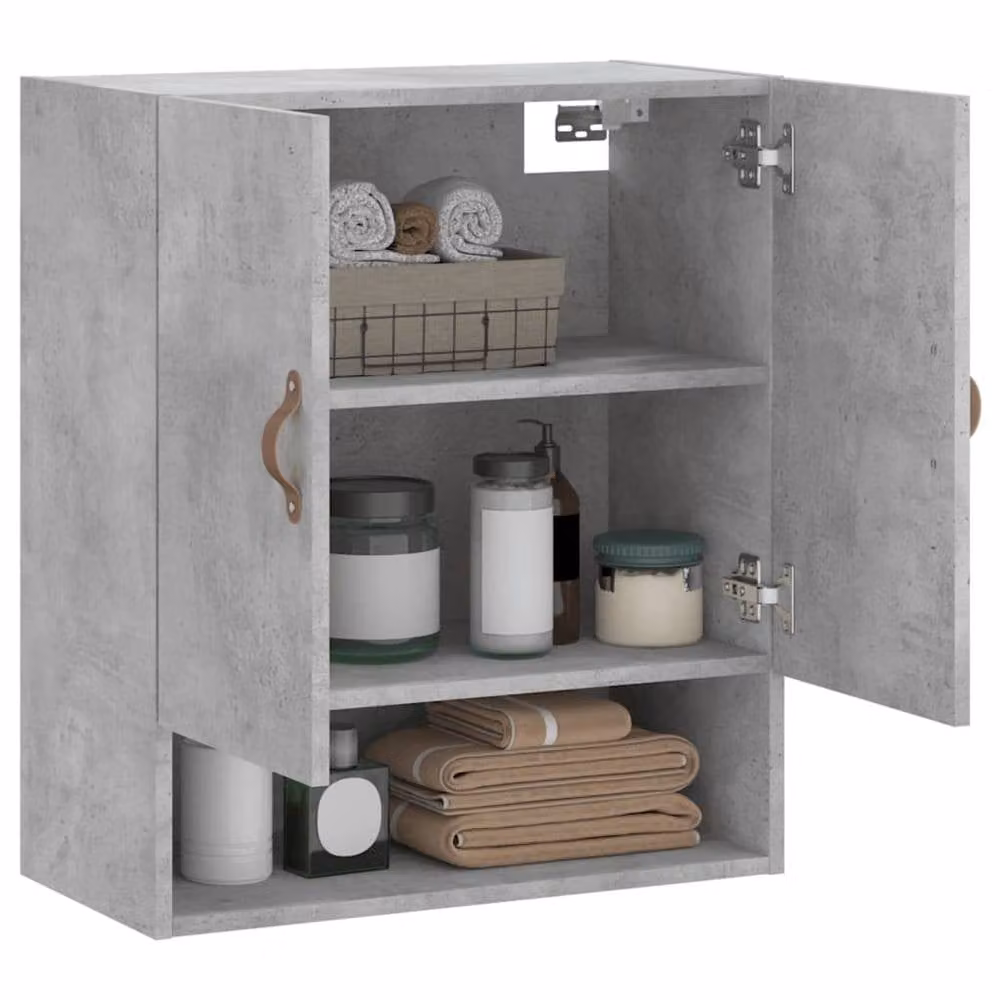 Berkfield Home Wall Mounted Cabinet in Grey, W: 60 cm, D: 31 cm, H: 70 cm – 2