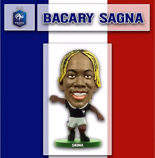 SoccerStarz Bacary Sagna France 2014 Mini Figure, Black and Multicolour, Height: 5 cm