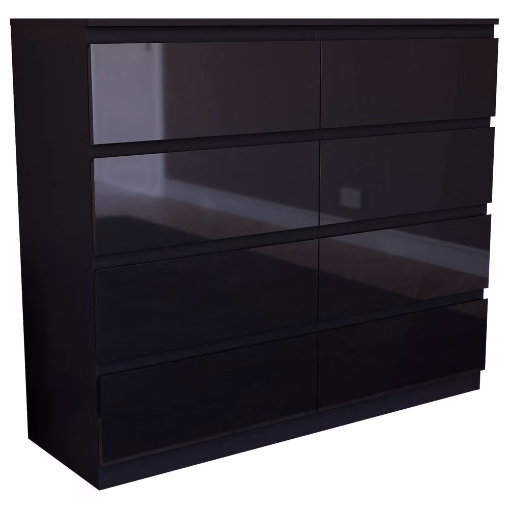 HD Designs Glinton Gloss 8 Drawer Chest of Drawers in Black – 3