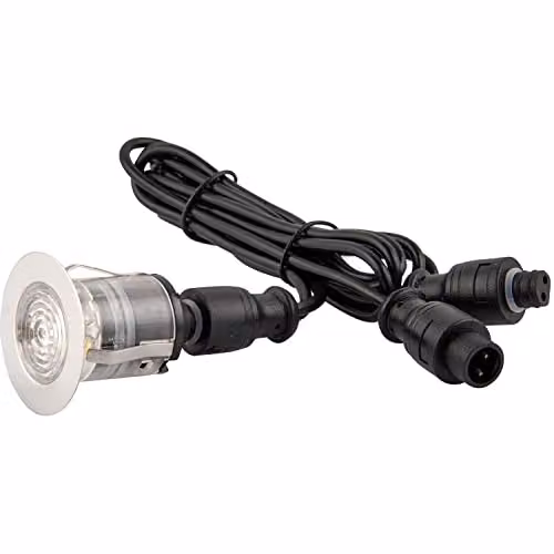 Loops Single 35mm Recessed Decking Light Module - 0.75W CCT LED - Silver Stainless Steel and Transparent Polycarbonate